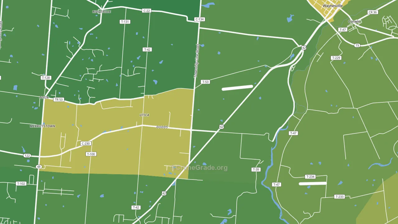 Dodds, OH Map of Vandalism Rates