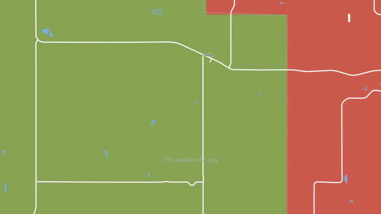 Dodge, ND Map of Vandalism Rates