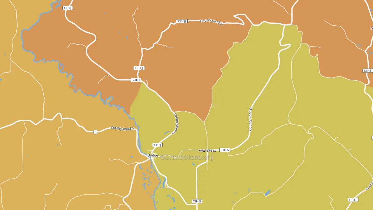 Dodge, WI Map of Vandalism Rates