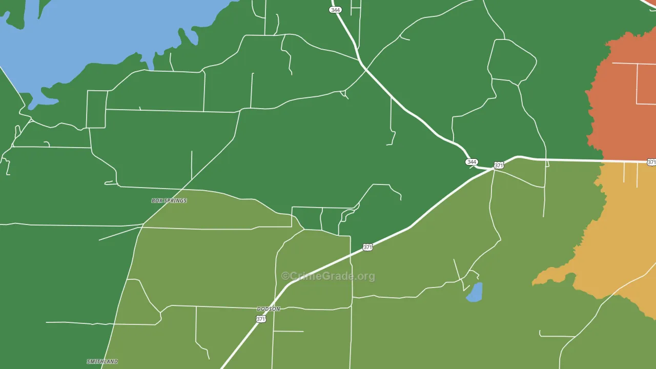 Dodson, AR Map of Vandalism Rates