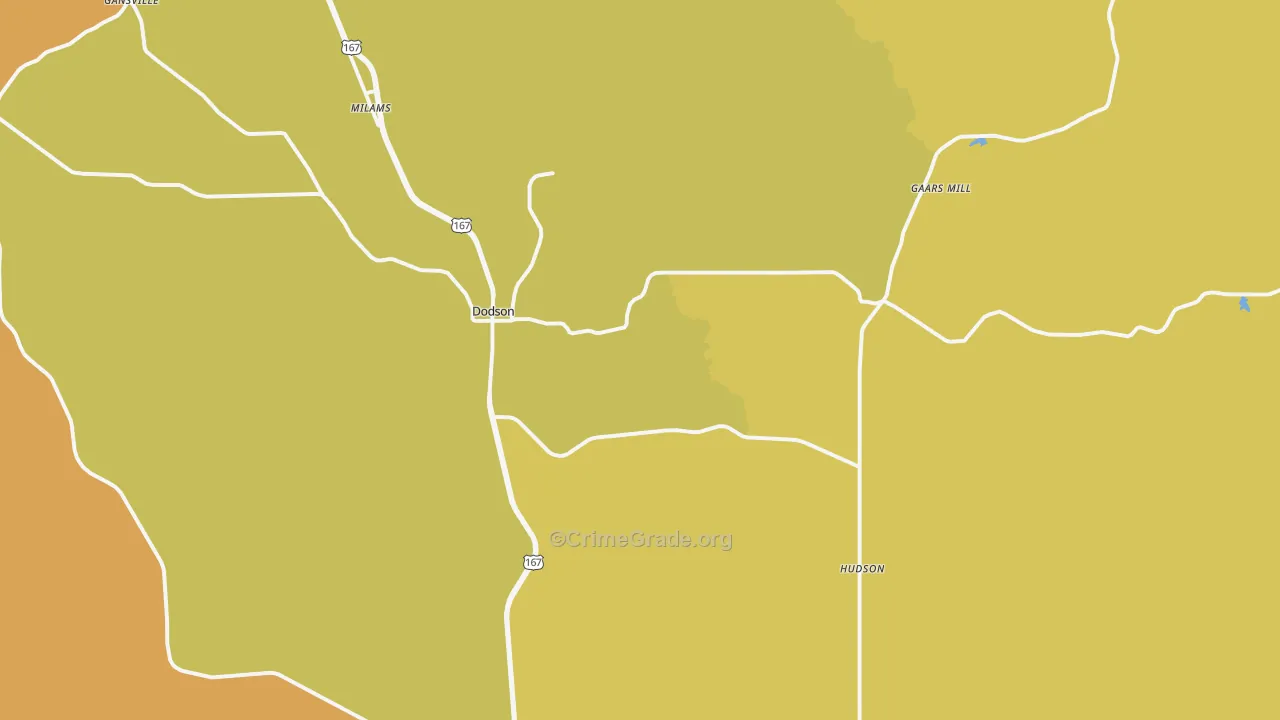 Dodson, LA Map of Vandalism Rates