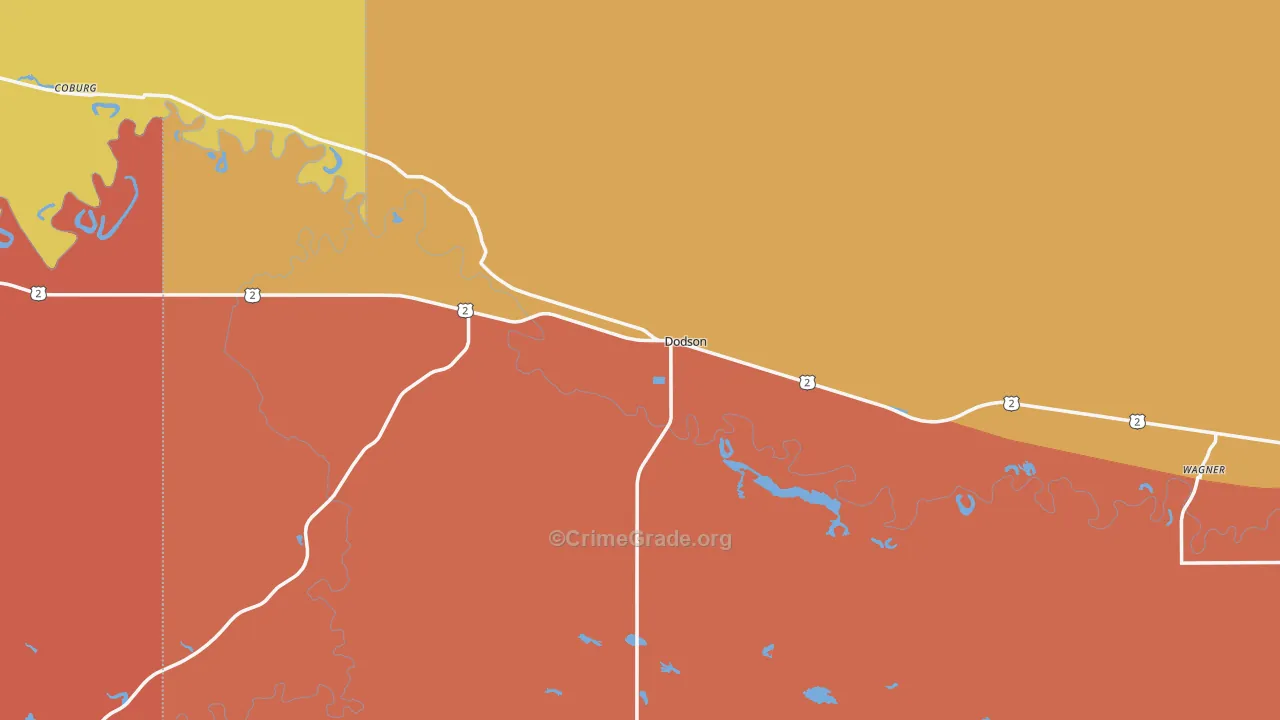 Dodson, MT Map of Vandalism Rates