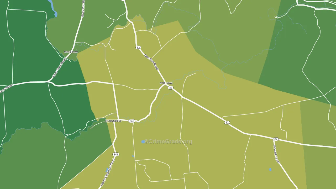 Doe Run, PA Map of Vandalism Rates