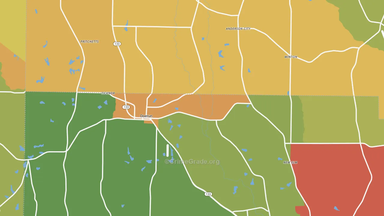 Doerun, GA Map of Vandalism Rates