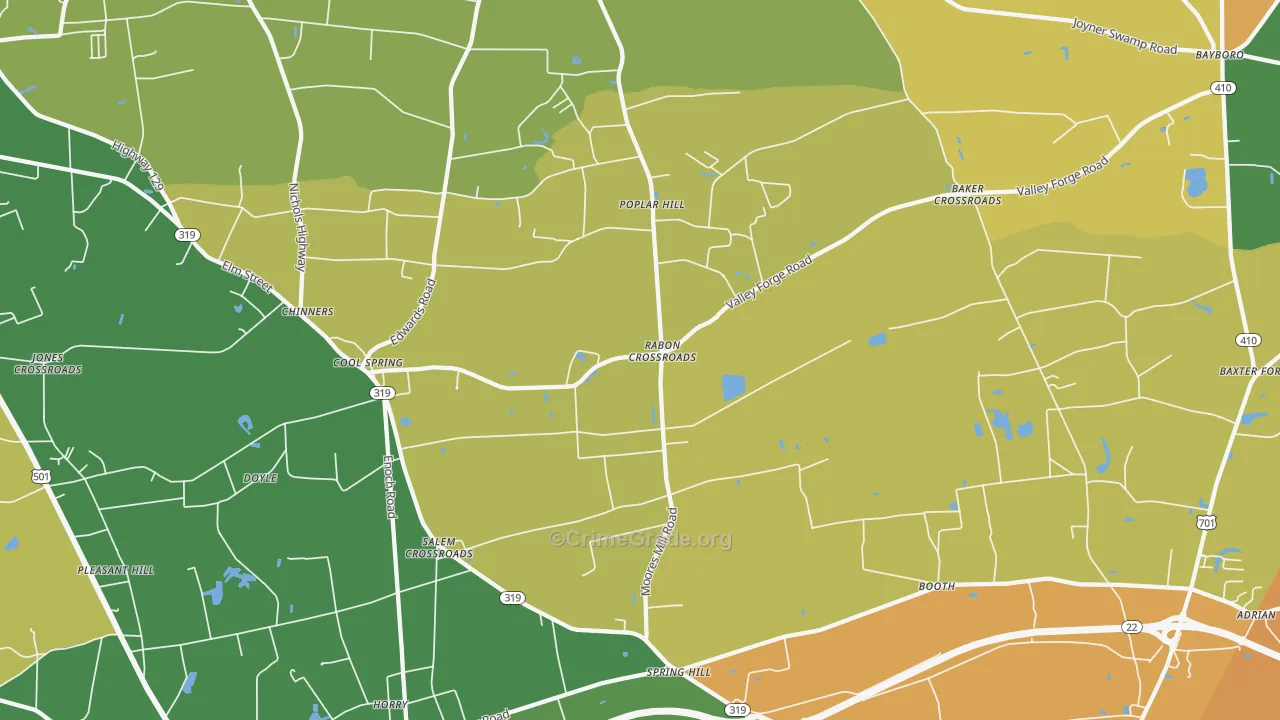Dog Bluff, SC Map of Vandalism Rates
