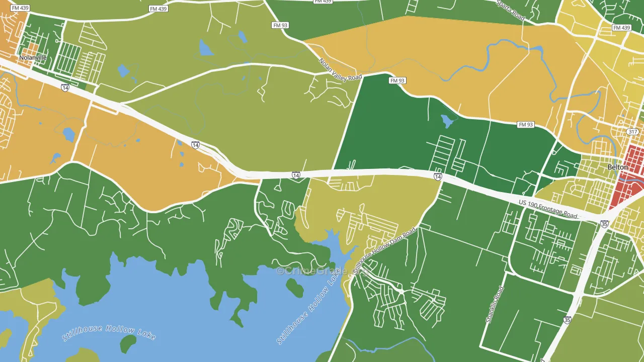 Dog Ridge, TX Map of Vandalism Rates