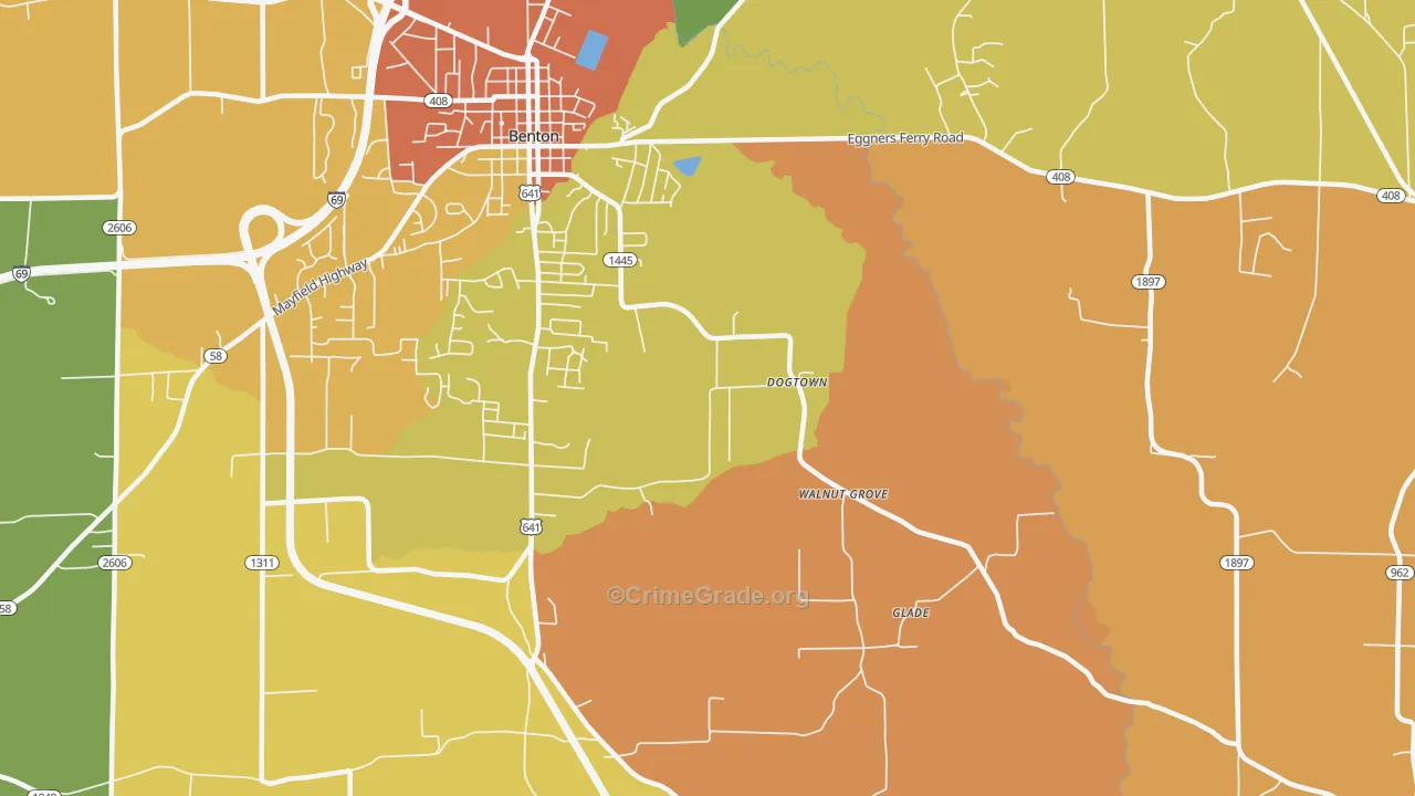 Dogtown, KY Map of Vandalism Rates