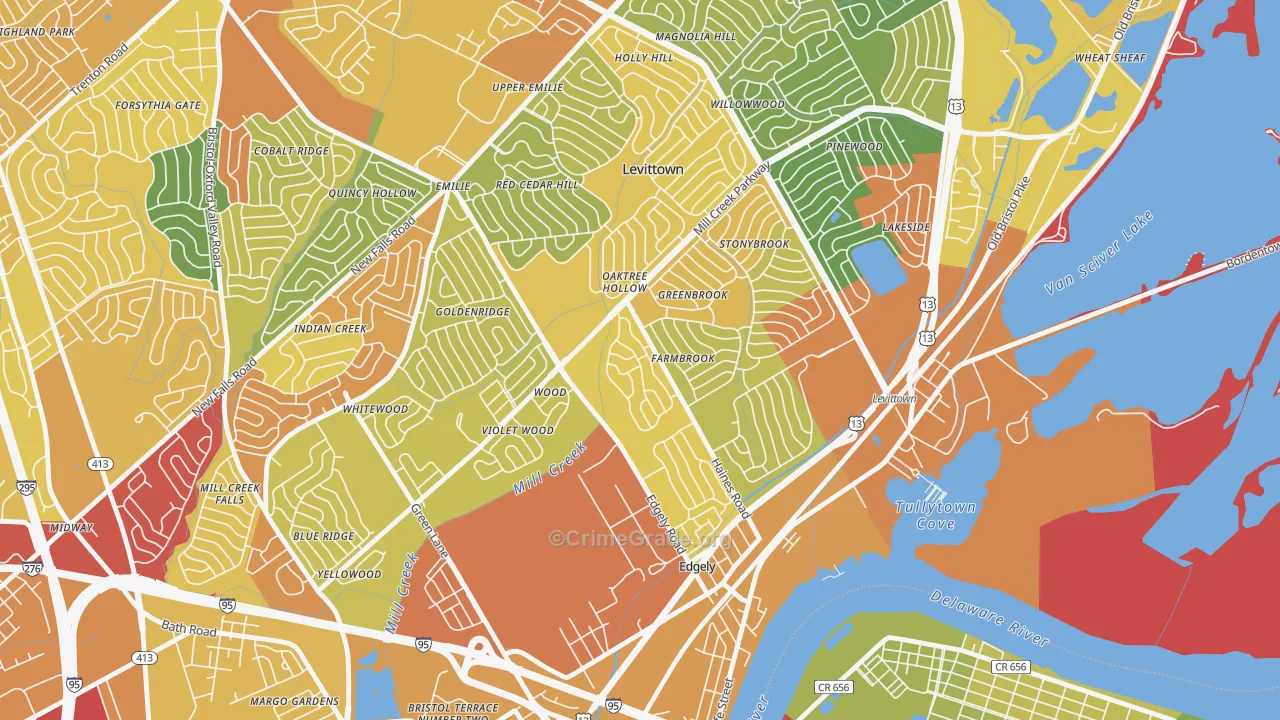 Dogwood Hollow, Levittown, PA Map of Vandalism Rates