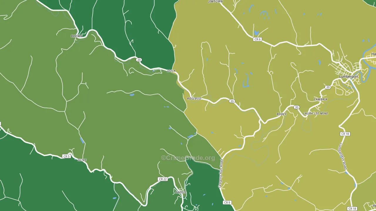 Dola, WV Map of Vandalism Rates