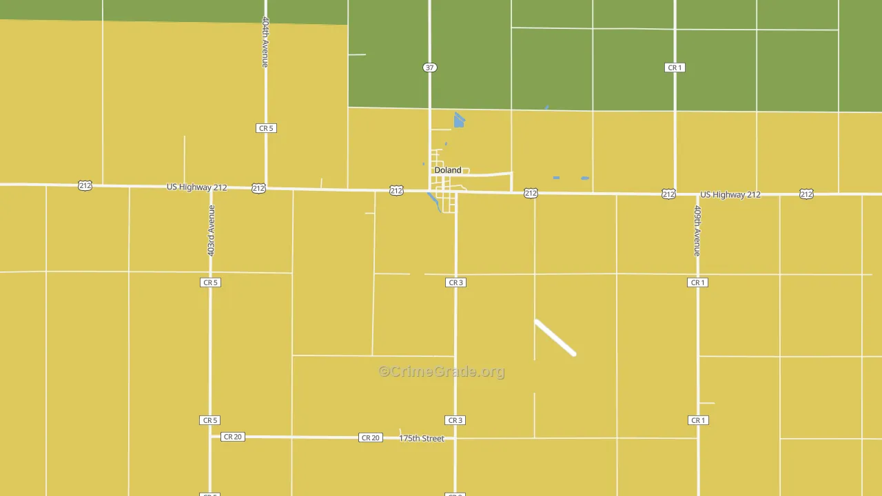 Doland, SD Map of Vandalism Rates
