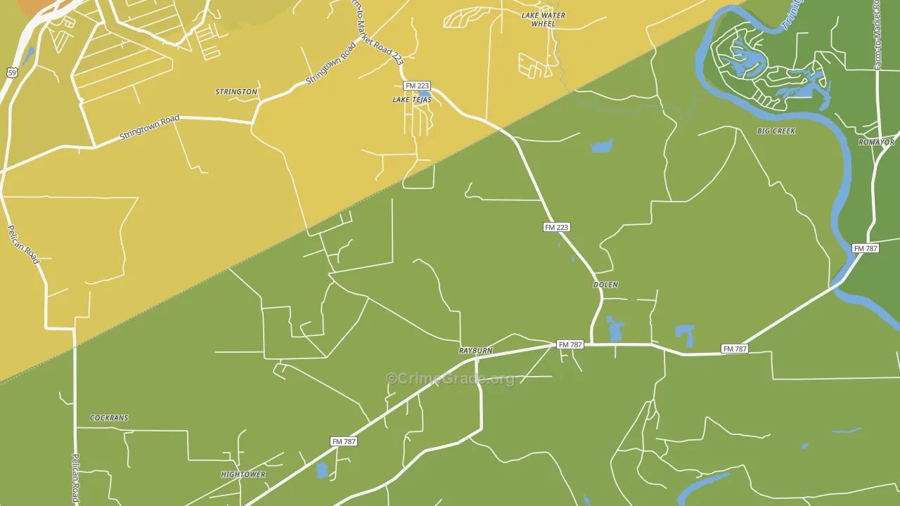 Dolen, TX Map of Vandalism Rates