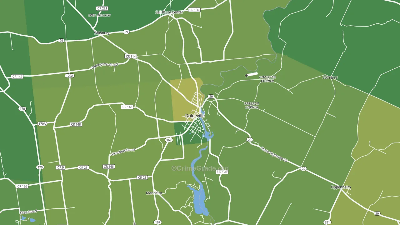 Dolgeville, NY Map of Vandalism Rates
