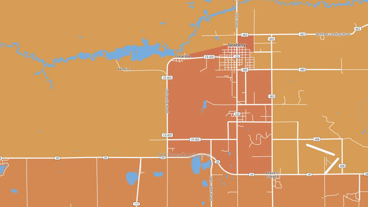 Dollarville, MI Map of Vandalism Rates