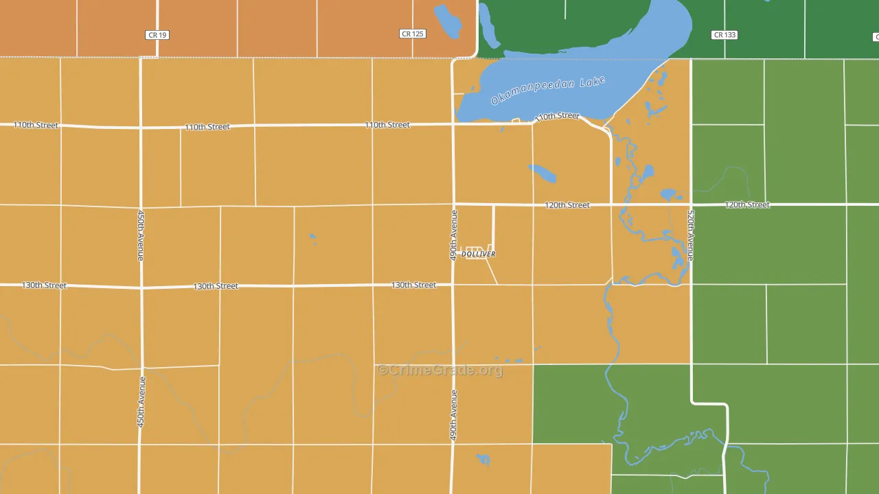 Dolliver, IA Map of Vandalism Rates