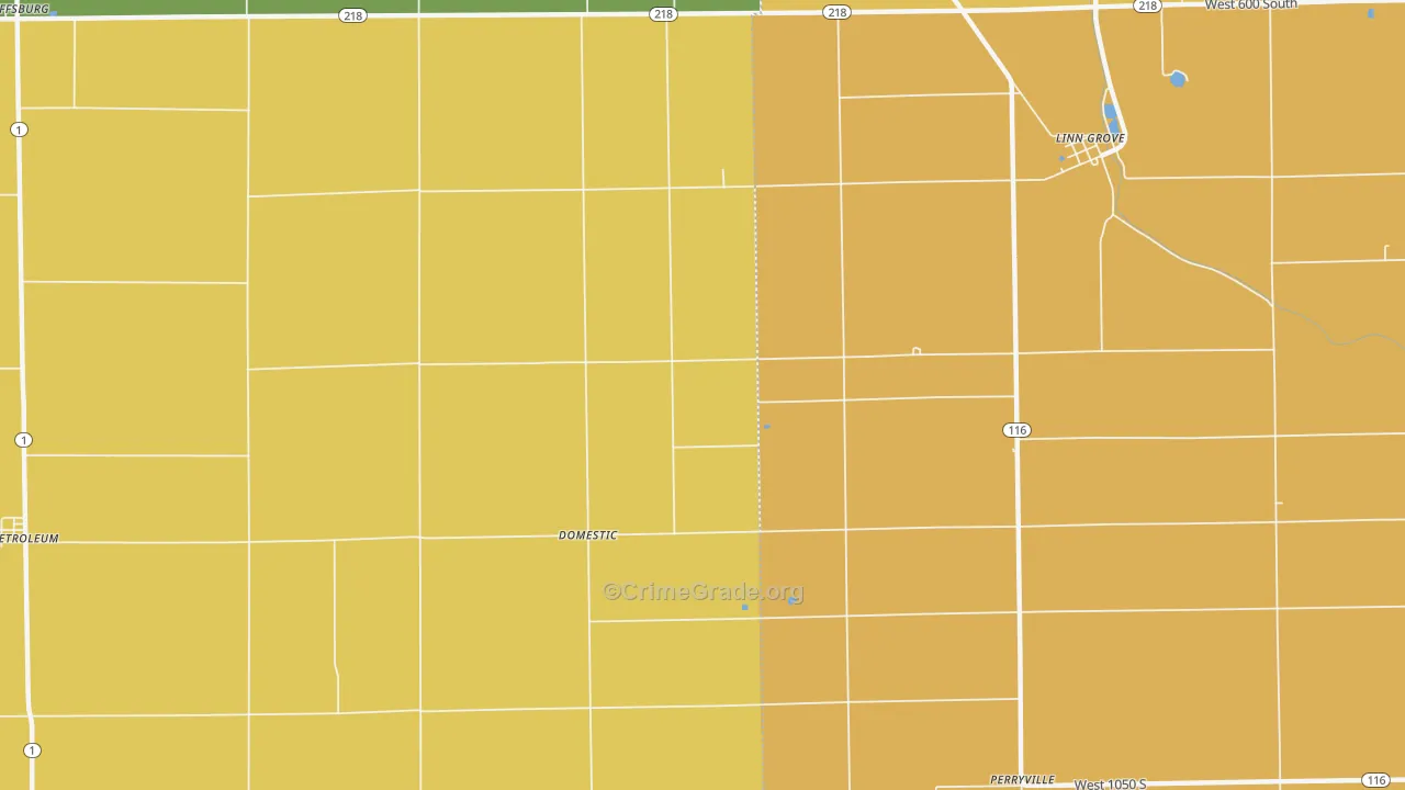 Domestic, IN Map of Vandalism Rates