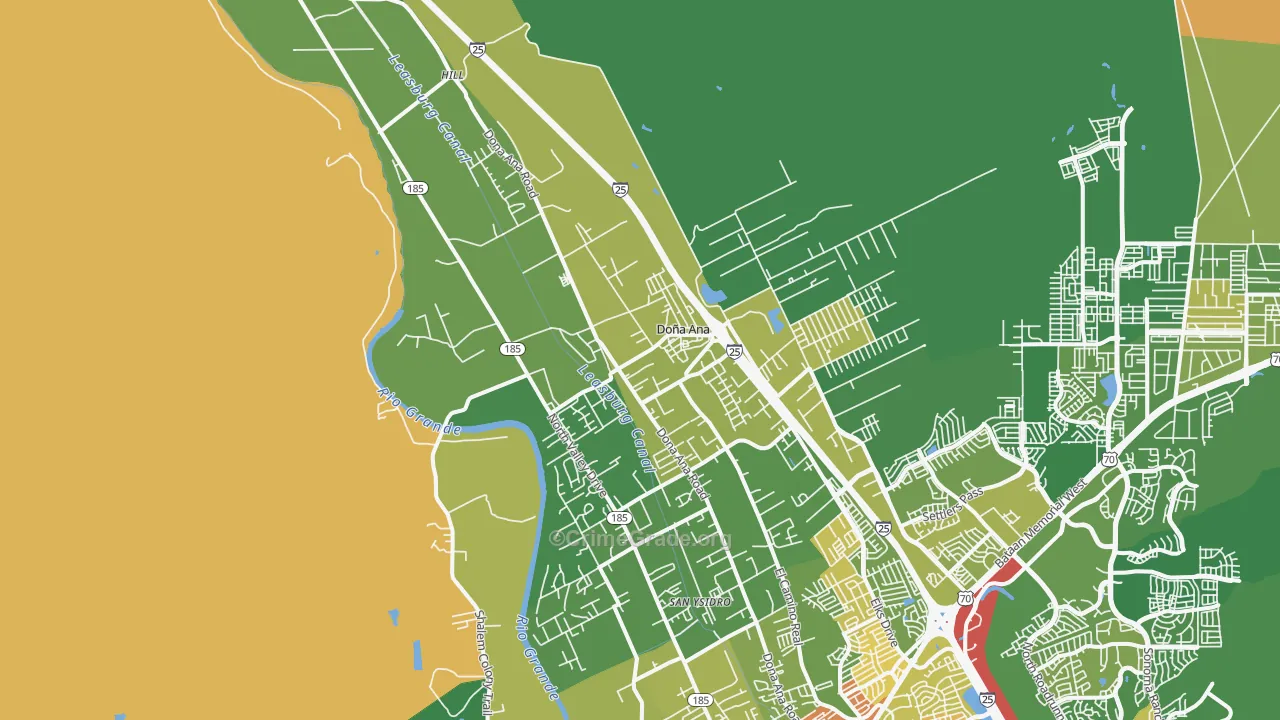 Dona Ana, NM Map of Vandalism Rates