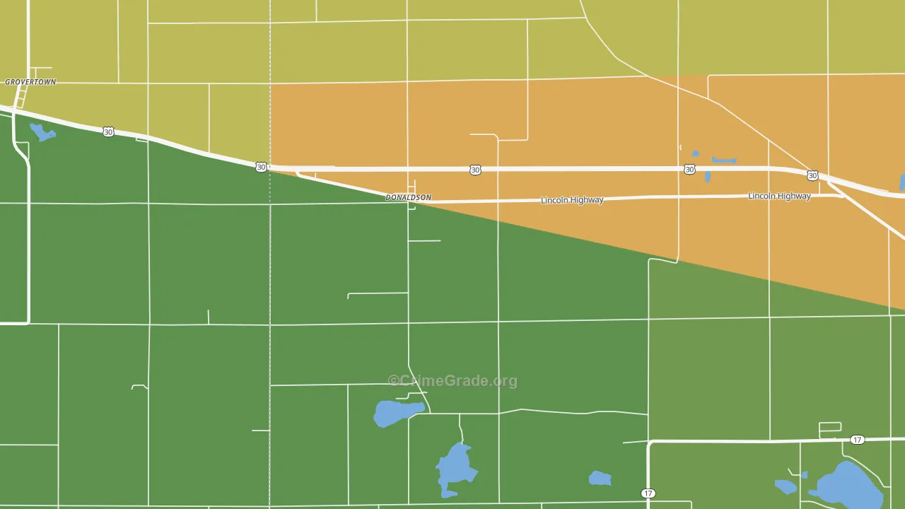 Donaldson, IN Map of Vandalism Rates