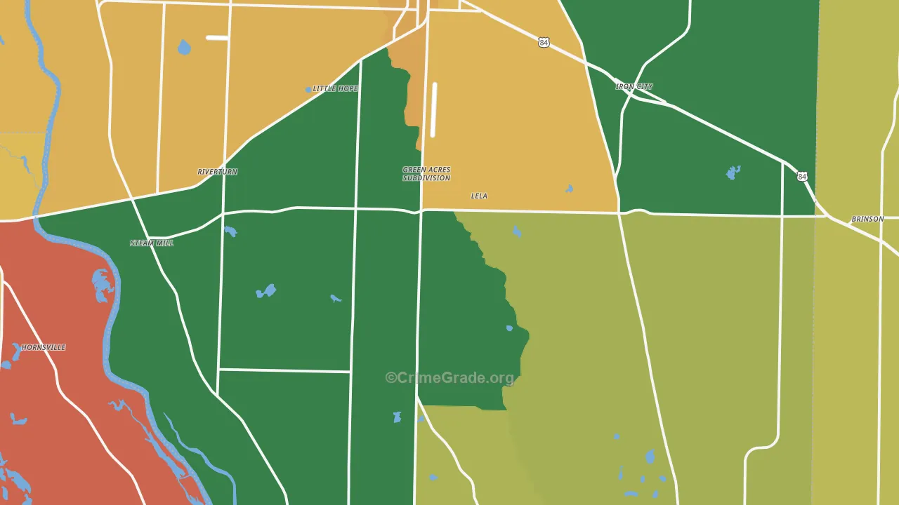 Donalsonville, GA Map of Vandalism Rates