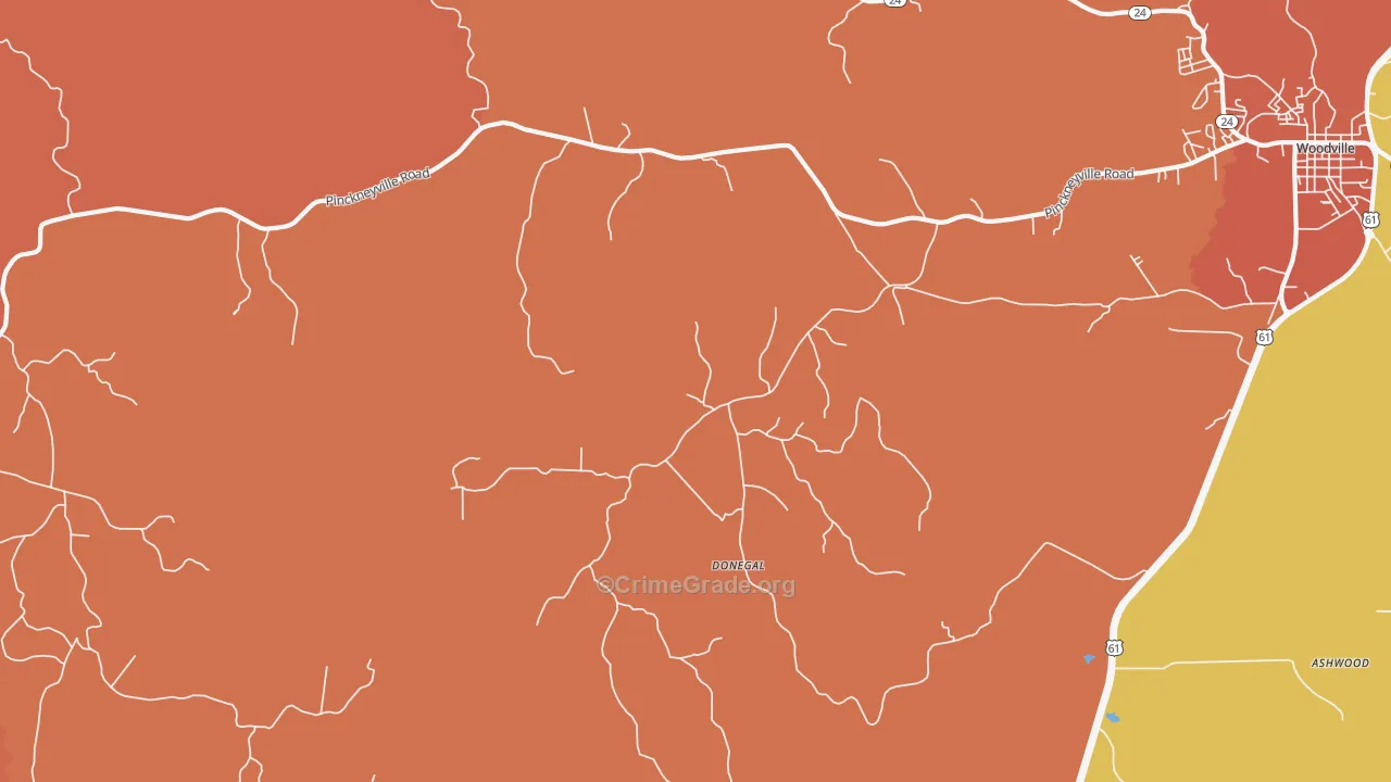 Donegal, MS Map of Vandalism Rates