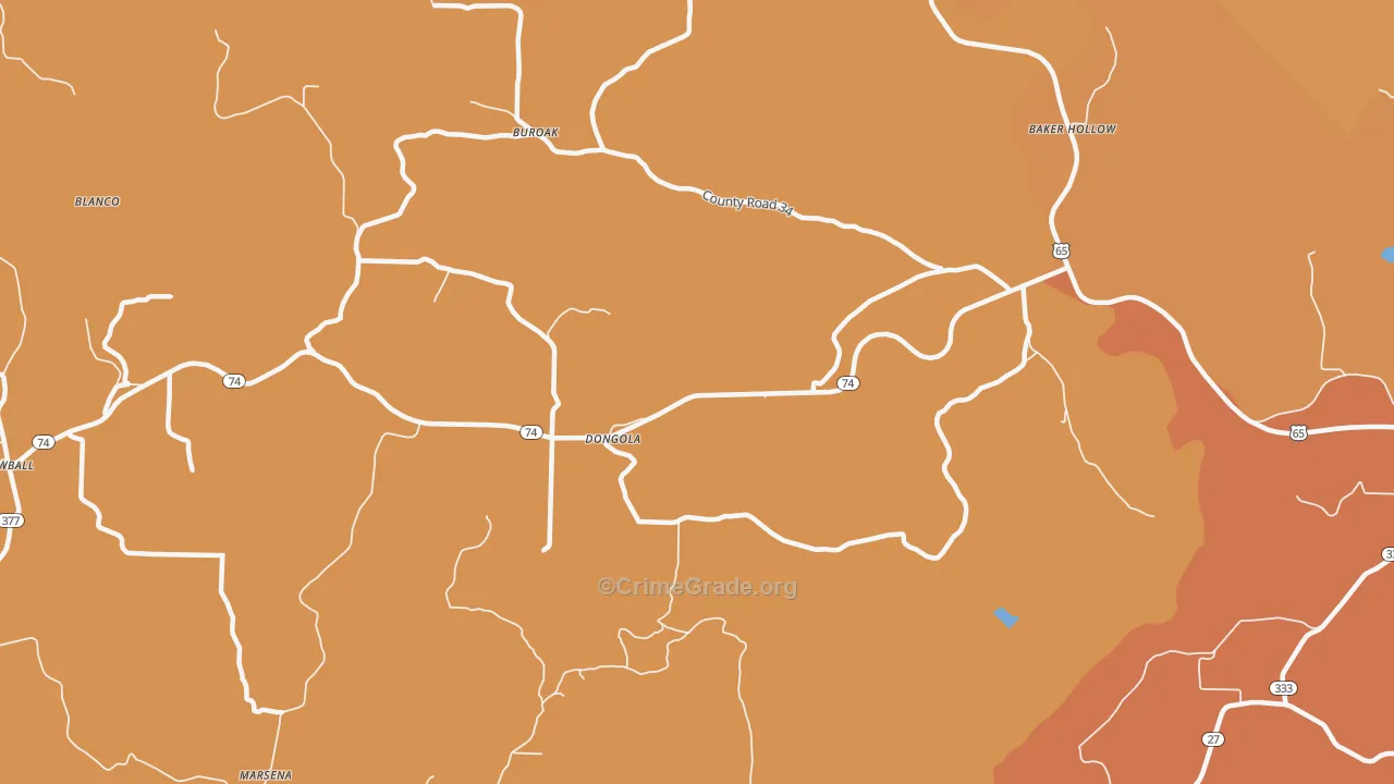 Dongola, AR Map of Vandalism Rates