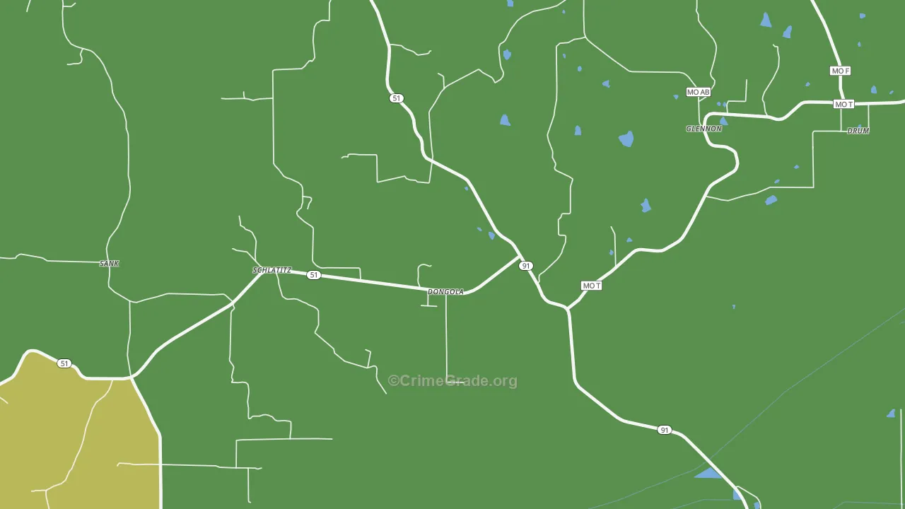 Dongola, MO Map of Vandalism Rates