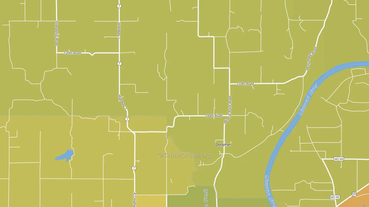 Doniphan, KS Map of Vandalism Rates