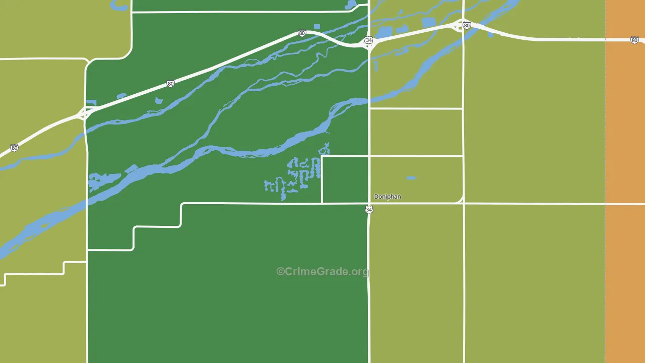 Doniphan, NE Map of Vandalism Rates