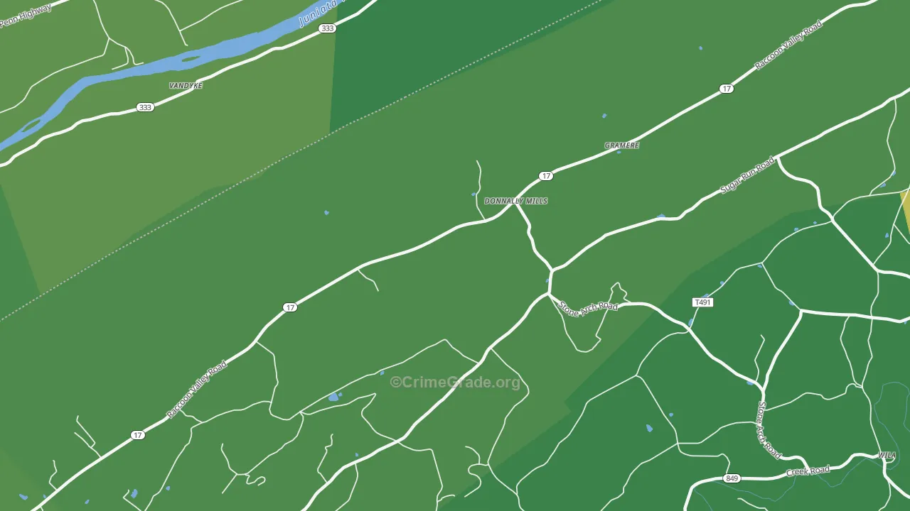 Donnally Mills, PA Map of Vandalism Rates