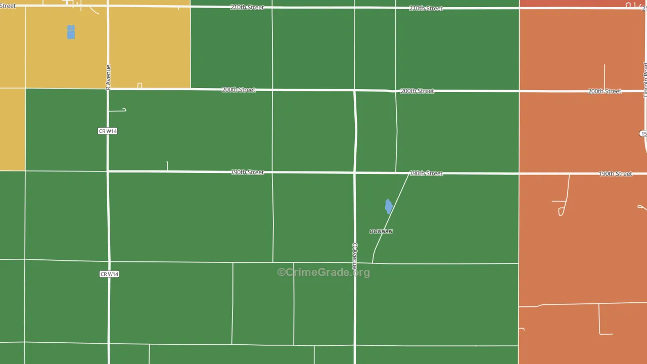 Donnan, IA Map of Vandalism Rates