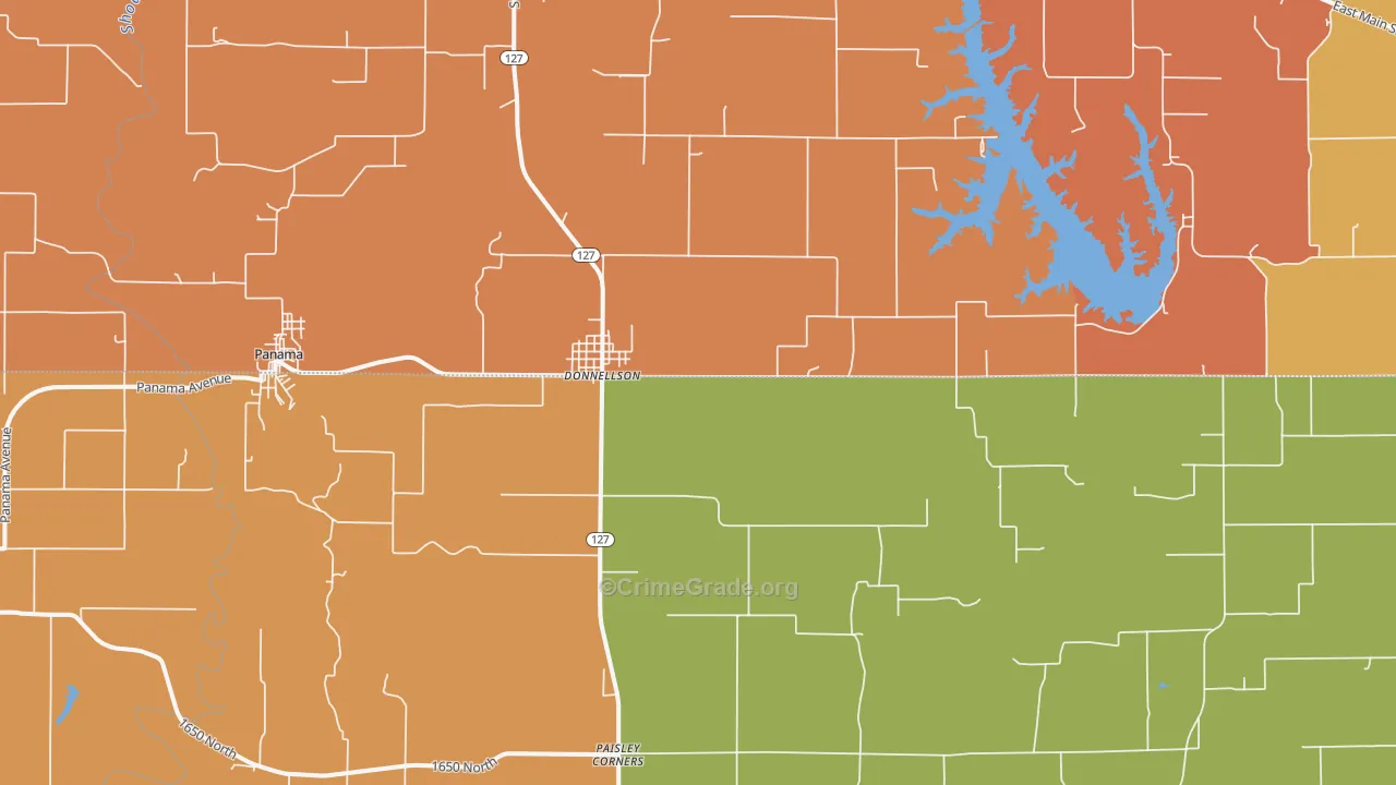 Donnellson, IL Map of Vandalism Rates