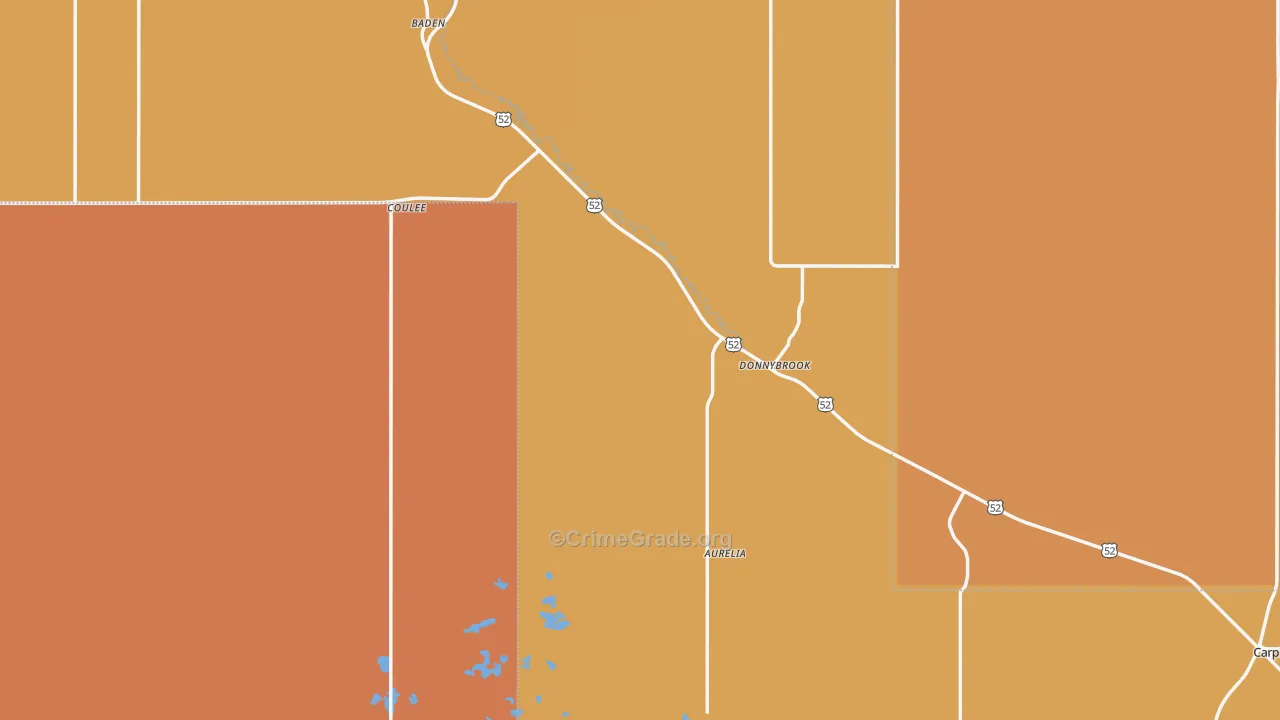 Donnybrook, ND Map of Vandalism Rates