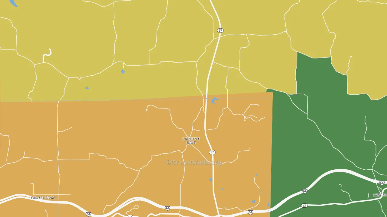 Doolittle Mills, IN Map of Vandalism Rates