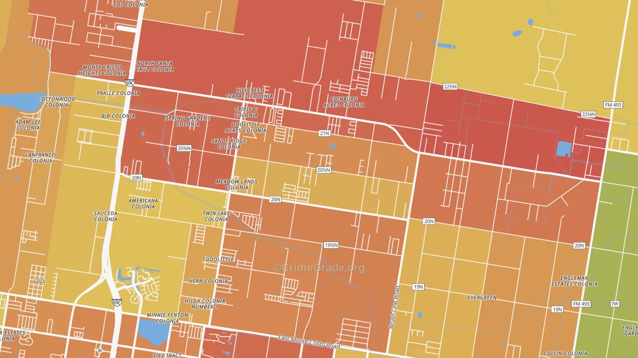 Doolittle, TX Map of Vandalism Rates