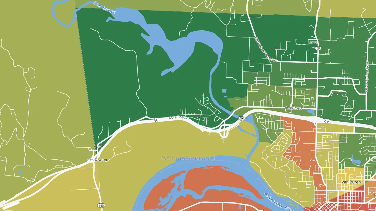 Dora, AR Map of Vandalism Rates