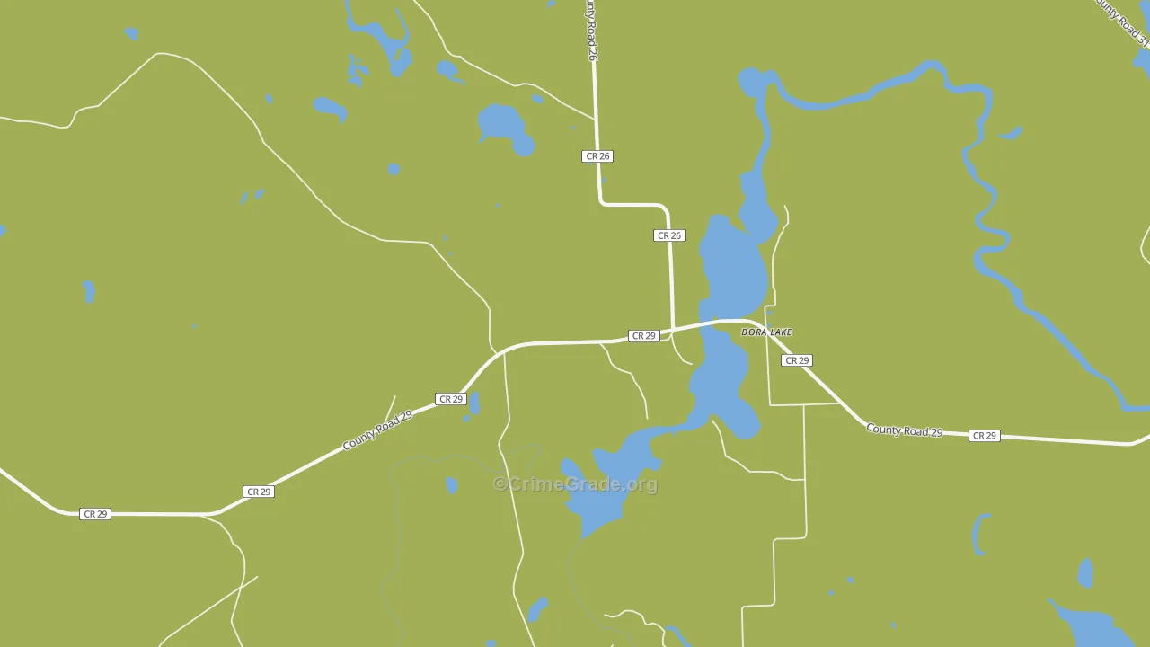 Dora Lake, MN Map of Vandalism Rates