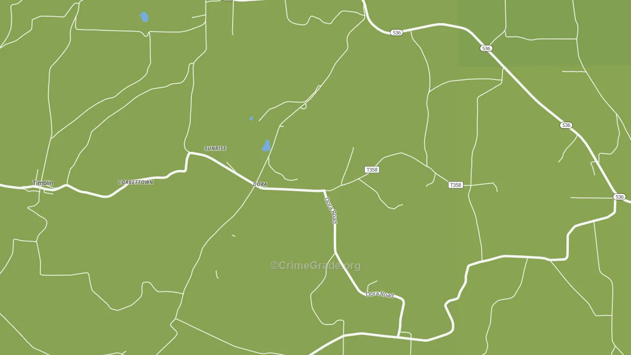Dora, PA Map of Vandalism Rates