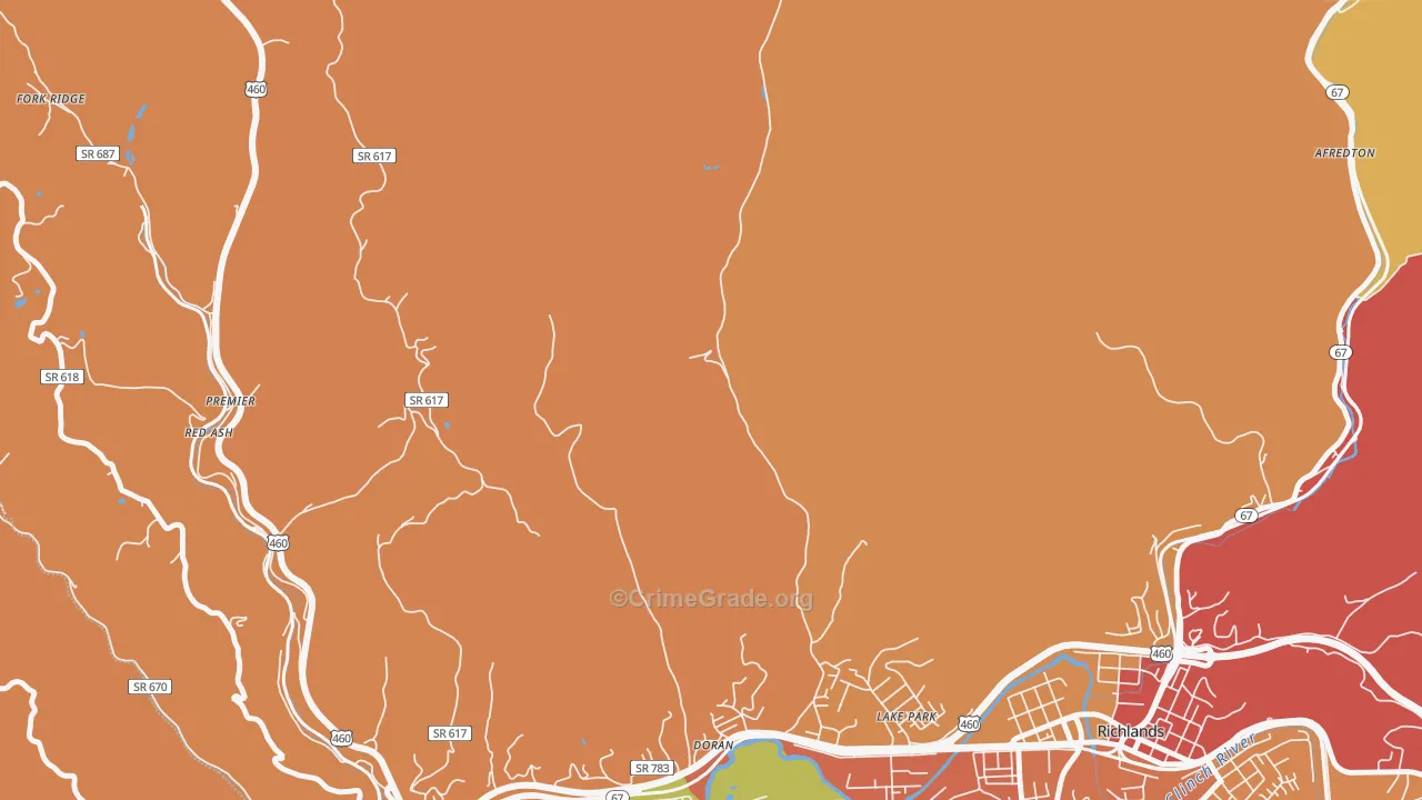 Doran, VA Map of Vandalism Rates