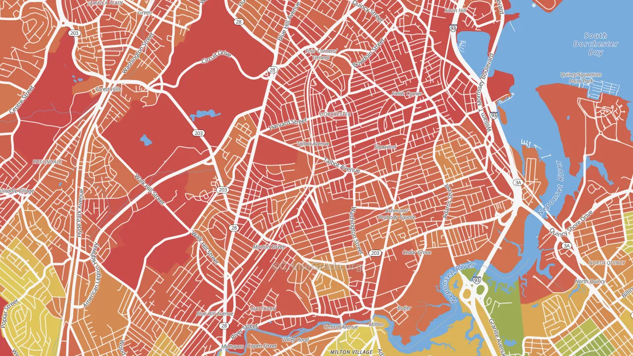 Dorchester Center, Boston, MA Map of Vandalism Rates
