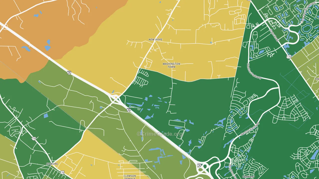 Dorchester Estates, SC Map of Vandalism Rates