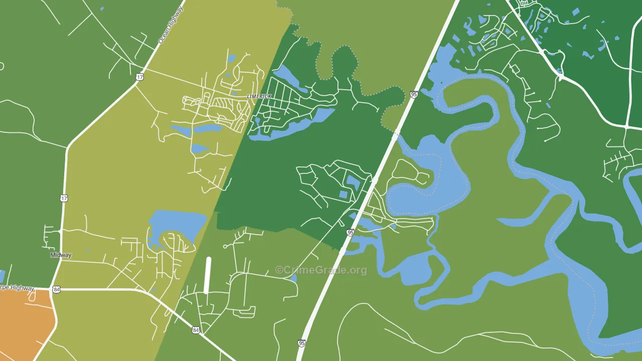 Dorchester, GA Map of Vandalism Rates