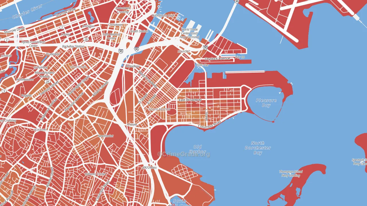 Dorchester Heights, Boston, MA Map of Vandalism Rates