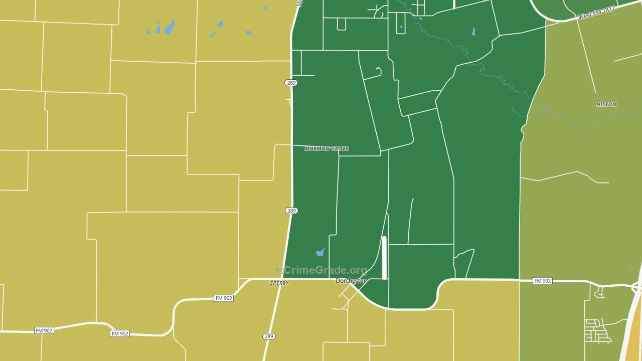 Dorchester, TX Map of Vandalism Rates