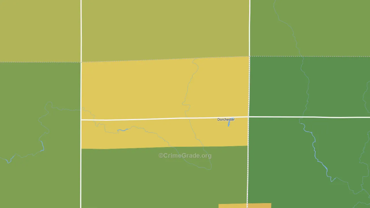 Dorchester, WI Map of Vandalism Rates