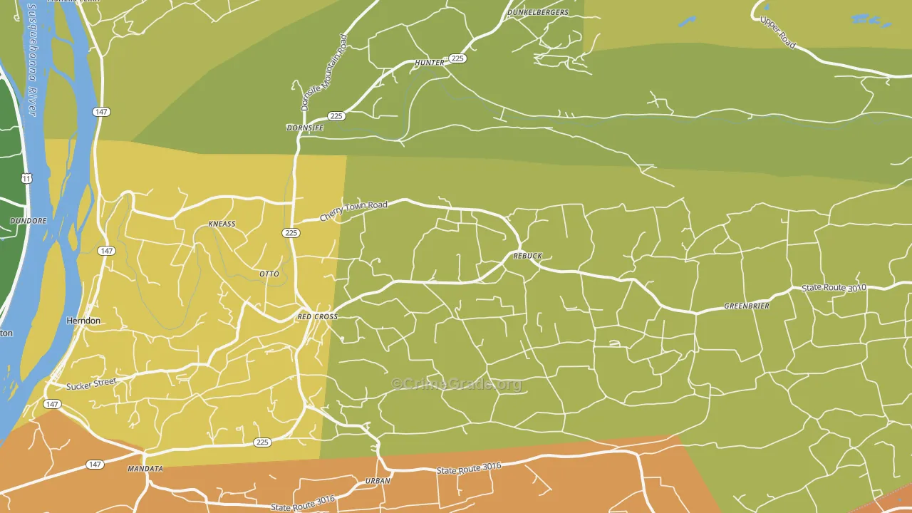 Dornsife, PA Map of Vandalism Rates