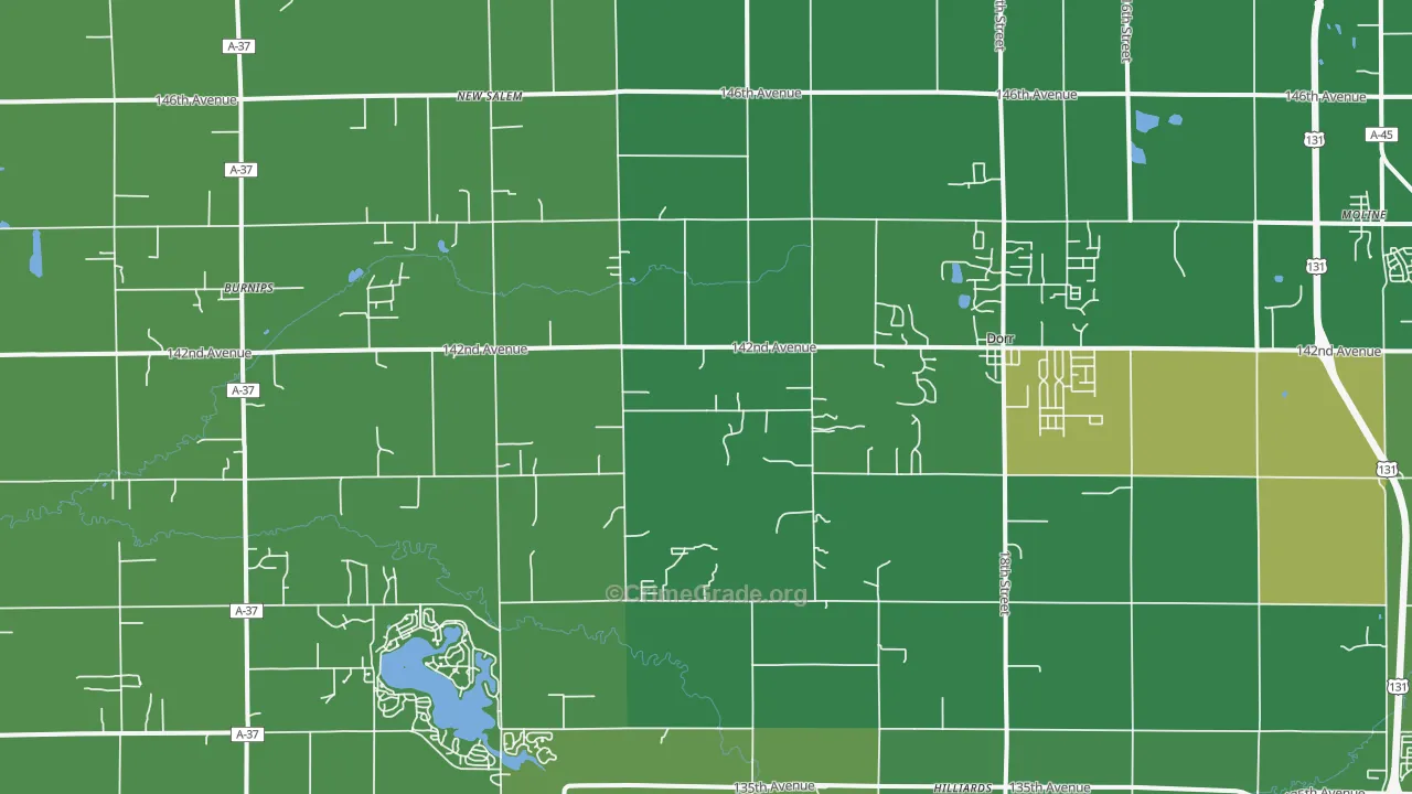 Dorr, MI Map of Vandalism Rates