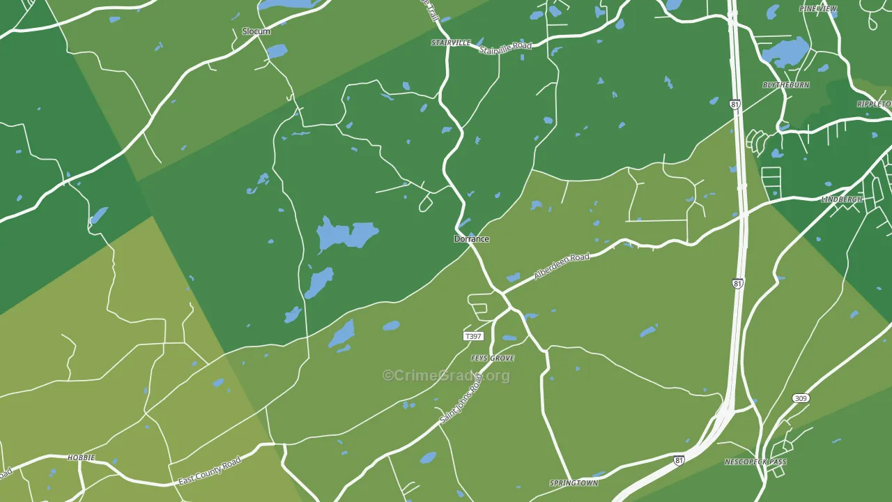 Dorrance, PA Map of Vandalism Rates