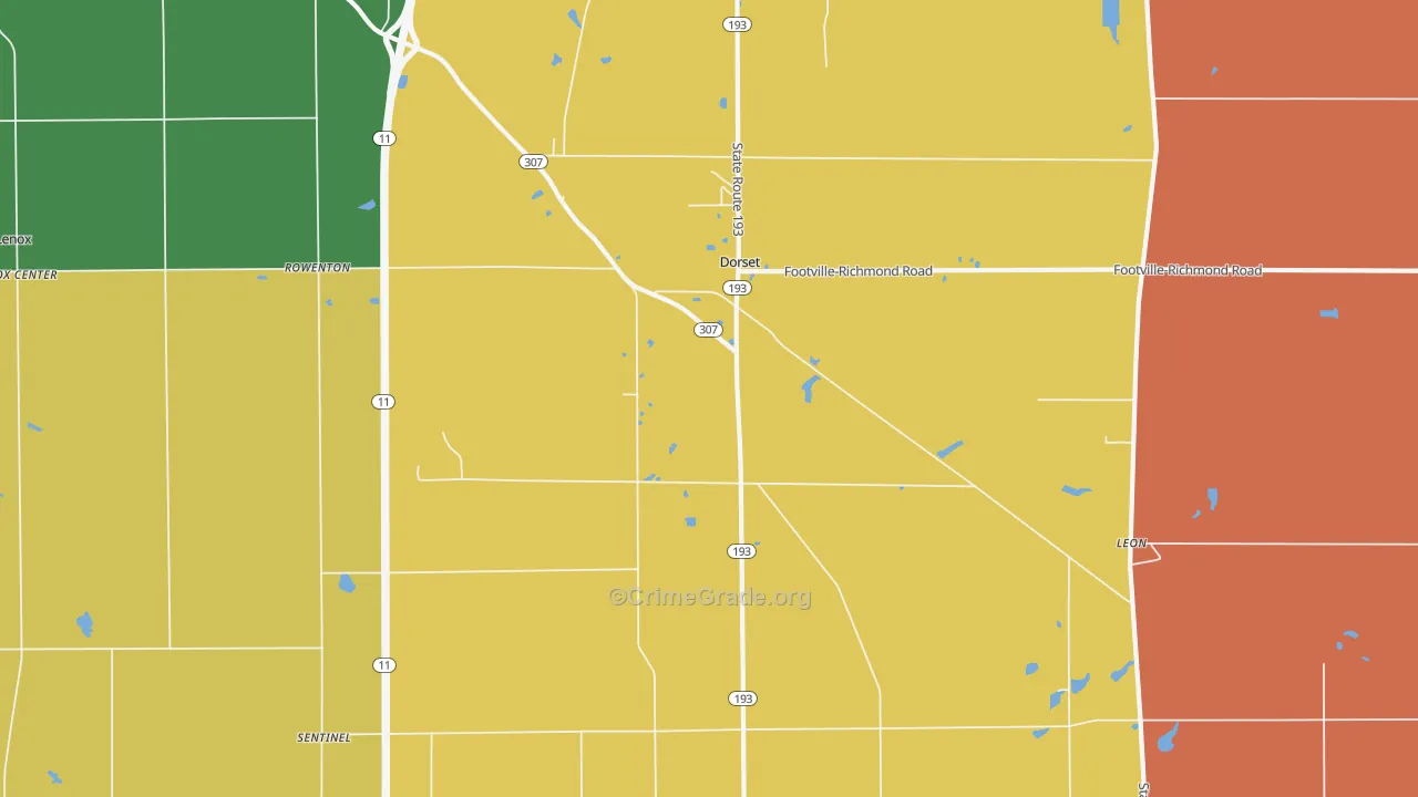 Dorset, OH Map of Vandalism Rates