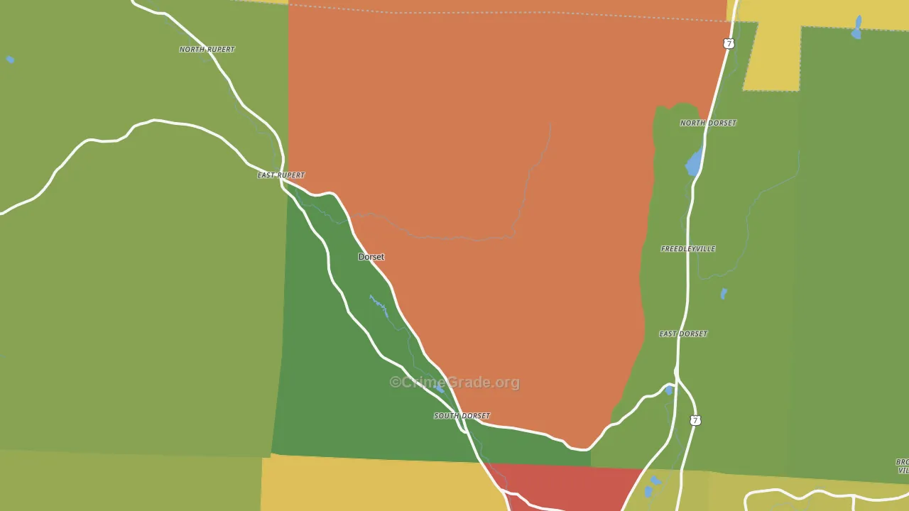 Dorset, VT Map of Vandalism Rates
