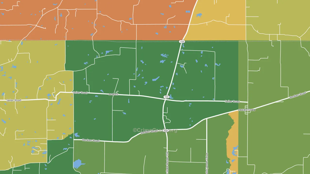 Dorsey, IL Map of Vandalism Rates