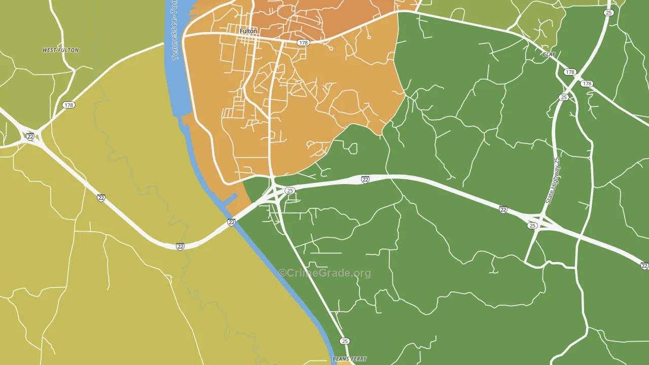 Dorsey, MS Map of Vandalism Rates